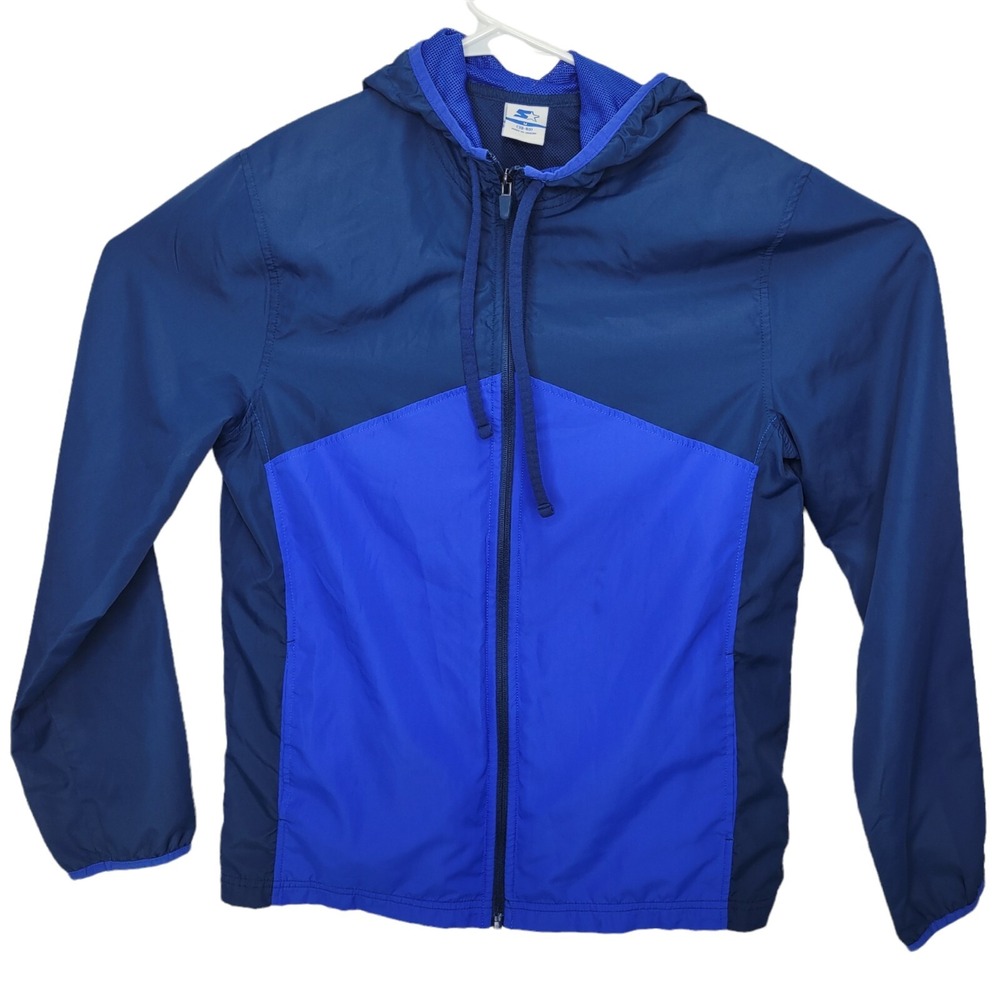 Starter Windbreaker Jacket Men's Adult‎ Sz M 38-40 Navy Royal Mesh Pocket Zip